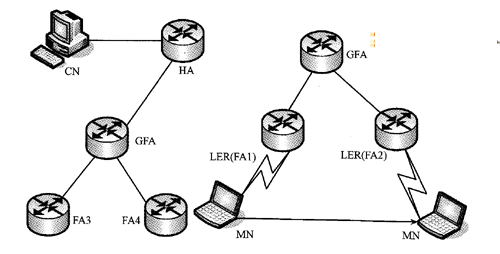 分级移动MPLS网络结构